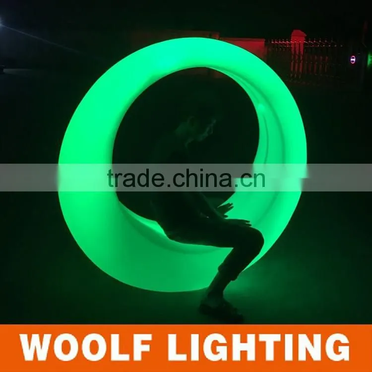 Outdoor Waterproof Wedding theme park Plastic LED Illuminated Swing