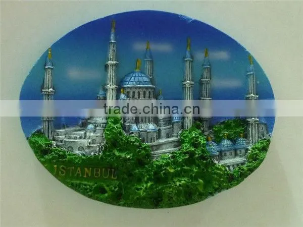 Turkey resin round fridge magnet