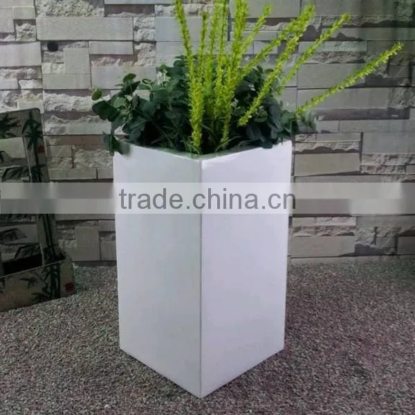 Fiberglass Modern Sandstone Smoothly Cube Planter