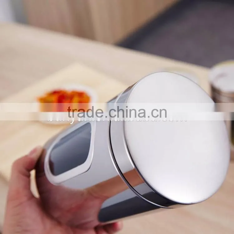 Custom Stainless Steel Tea Coffee Candy Storage Canister With Window