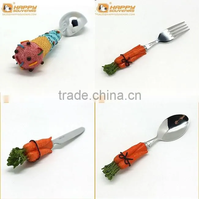 stainless steel creative spoon, new style spoon with resin ice cream handle