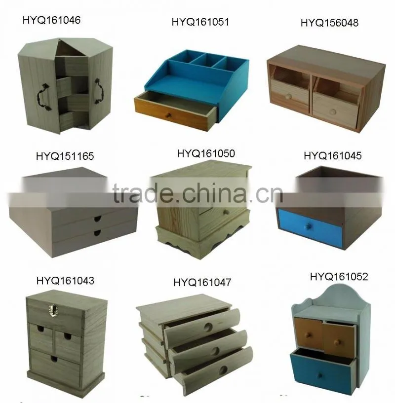 Office stationery desktop organizer small wood cabinet