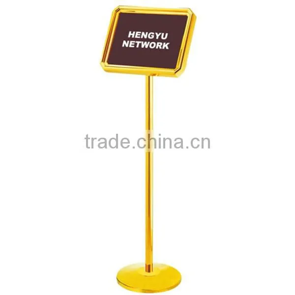 Double side golden banner stand & direction signs/ Hot sell freestanding sign stand/ restaurant billboard P-29