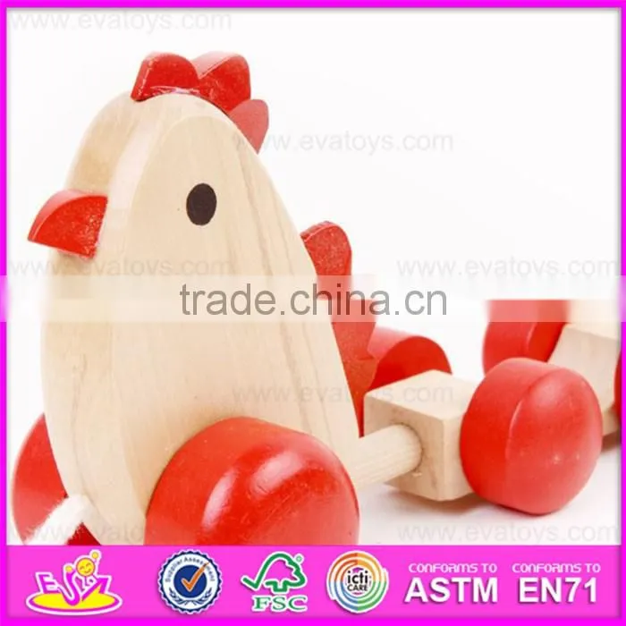 2016 wholesale fashion kids wooden chicken toy W05B147