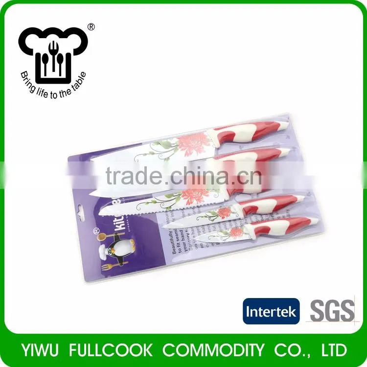 Industry leader red flower pattern bread meat fruit vegetable paring knife set