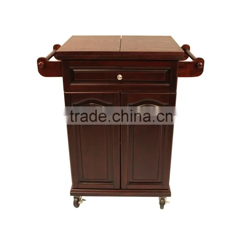 High Quality Mobile Bamboo Buffet Trolley