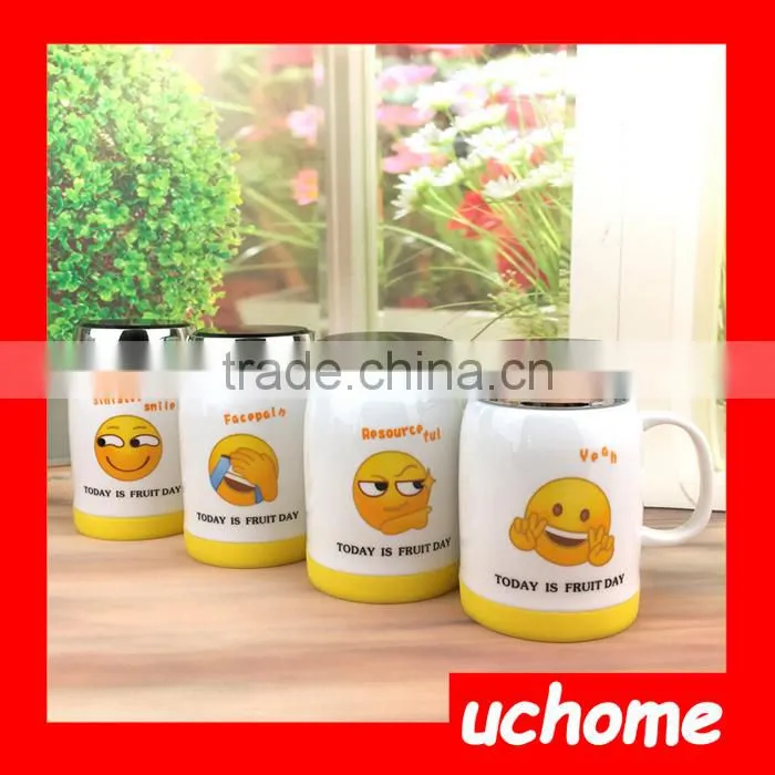 UCHOME Lovely Ceramic Emoji Coffee Mug Wholesale,2017 Popular Ceramic Emoji mug For Sale