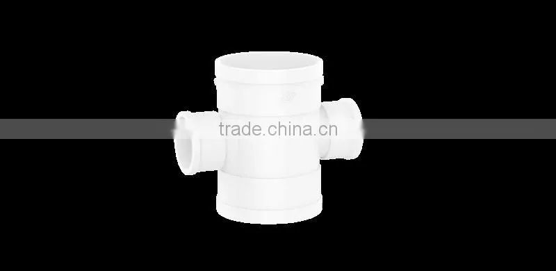 Factory price Manufacturer good quality PVC Fitting UPVC Rubber Joint plastic fitting for drainage GB plane cross 4 wayleft port