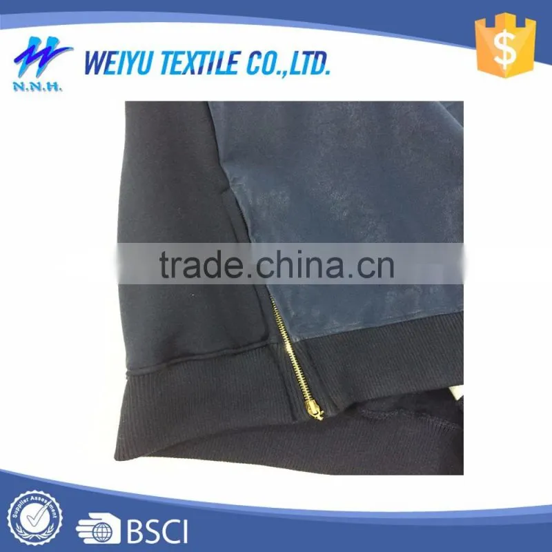 Wholesale custom leather mens plain long sleeve t shirt