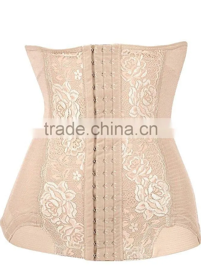 Women's Elastic Lace Embroidery waist cincher Postpartum Slim Invisible Waist Trainer with Paypal Terms