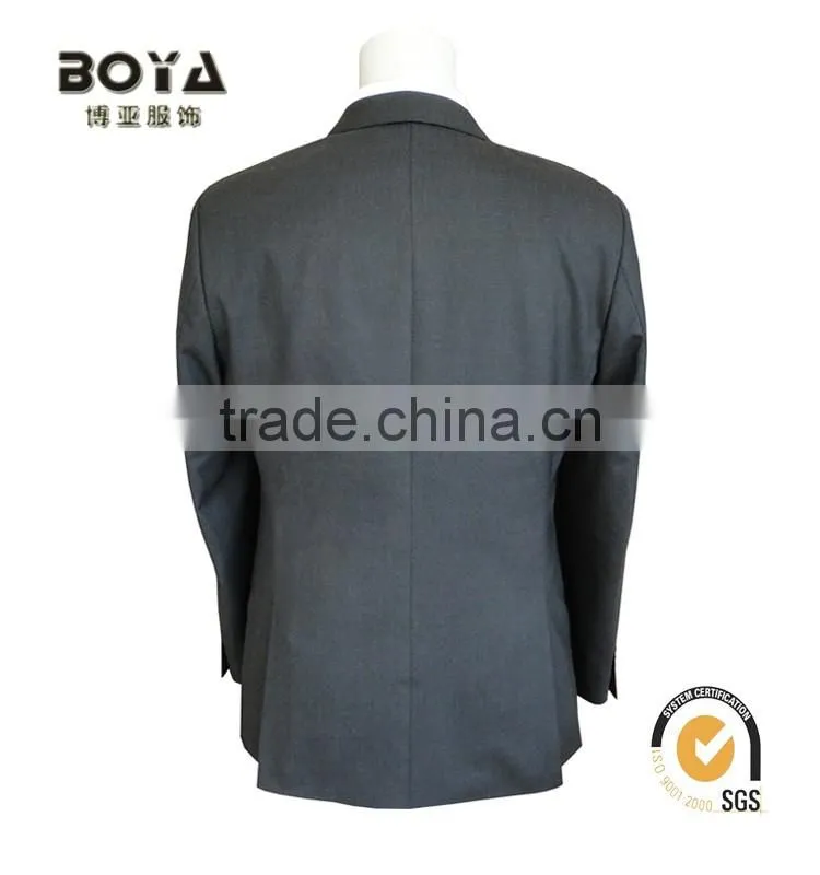 2015 new arrival TR grey fabric jacket & blazer for mens with notch lapel men blazer suit