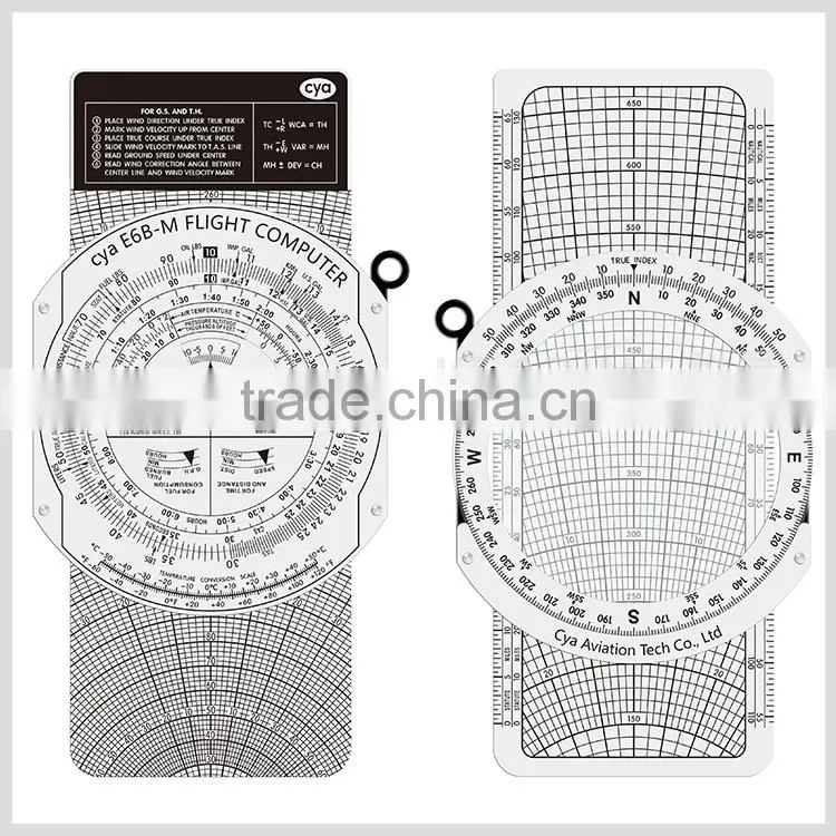CYA Brand metal flight computer Aviation plotter E6B for pilot training #E6B-M