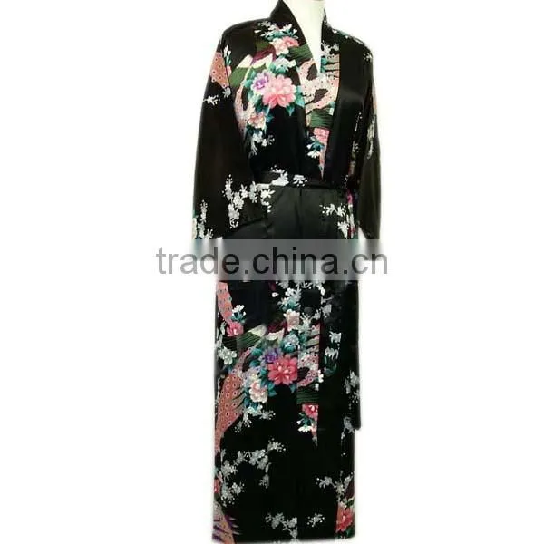 many colors long silk kimono