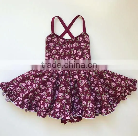 Baby girl toddler girls vintage fabric burgundy plum maroon floral dress romper