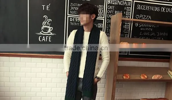 Latest design super long and super warm 3color choice men and women acrylic fashion neckwear muffler