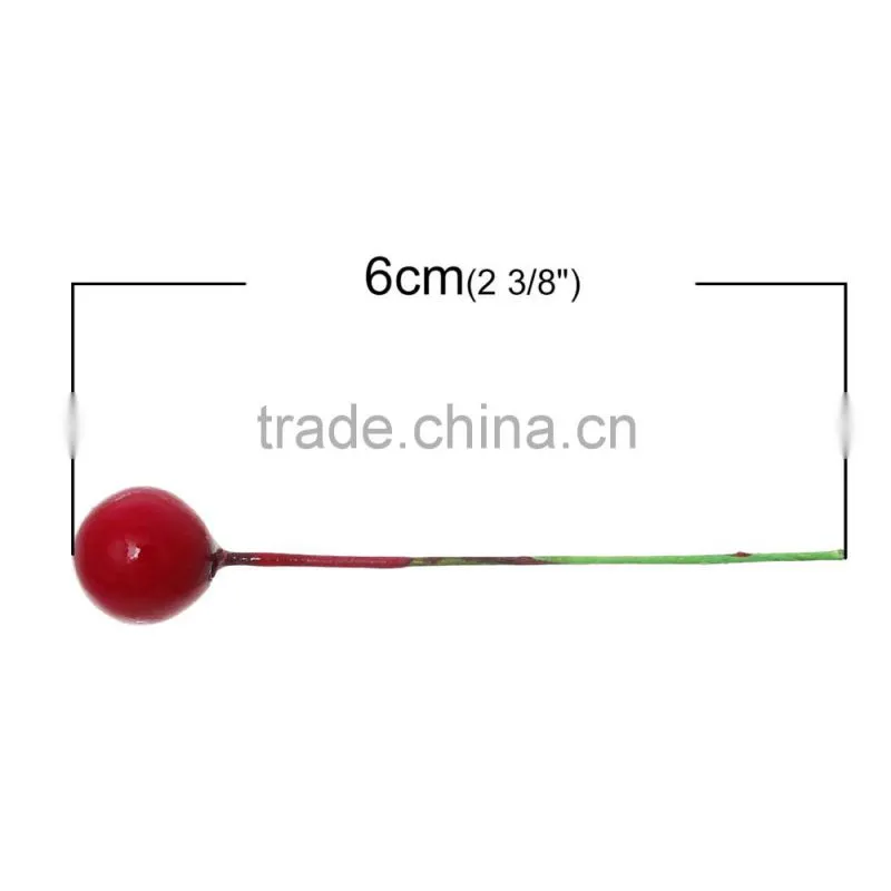 Pearlized Craft Cards Cakes Decoration Red Foam Artificial Flower Stamen
