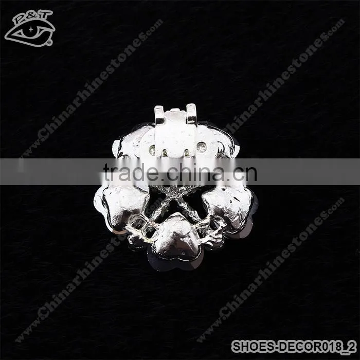 Shiny Flower Shaped Crystal Rhinestone Ornament Accessories with metal clip for high heel shoe wedding shoes