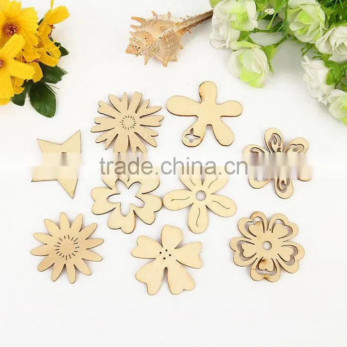 DIY Painting Unfinished Wood Accessories Hollow Flower Crafts