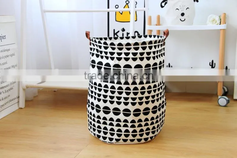 Children Storage Bag Laundry Organizer Bag Leather Handles for Kids Dirty Clothes