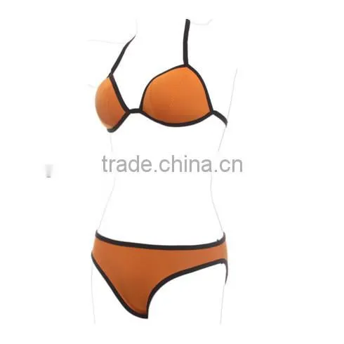 2015 hot sale neoprene fabric girls swimwear