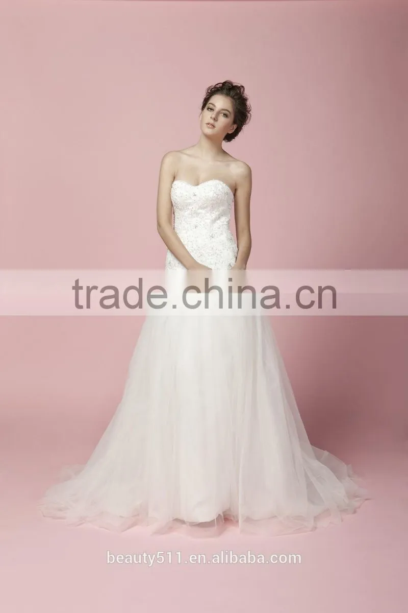 Mermaid Sweetheart Neck With Bead Wedding Dress lace GOWN AS28302