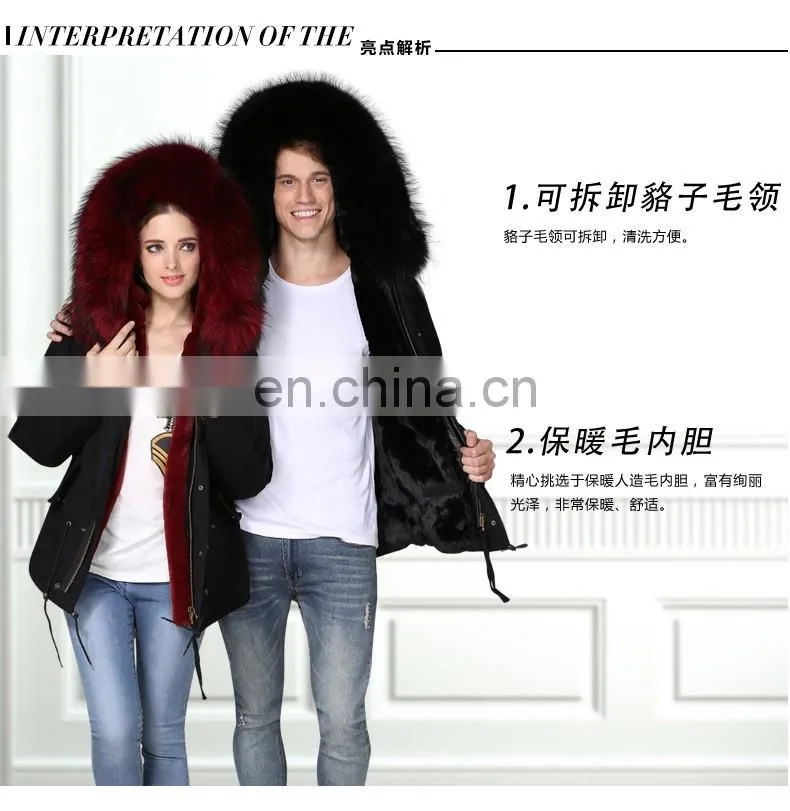 Newest 2016 winter fashion hot selling mens hooded raccoon fur coat faux