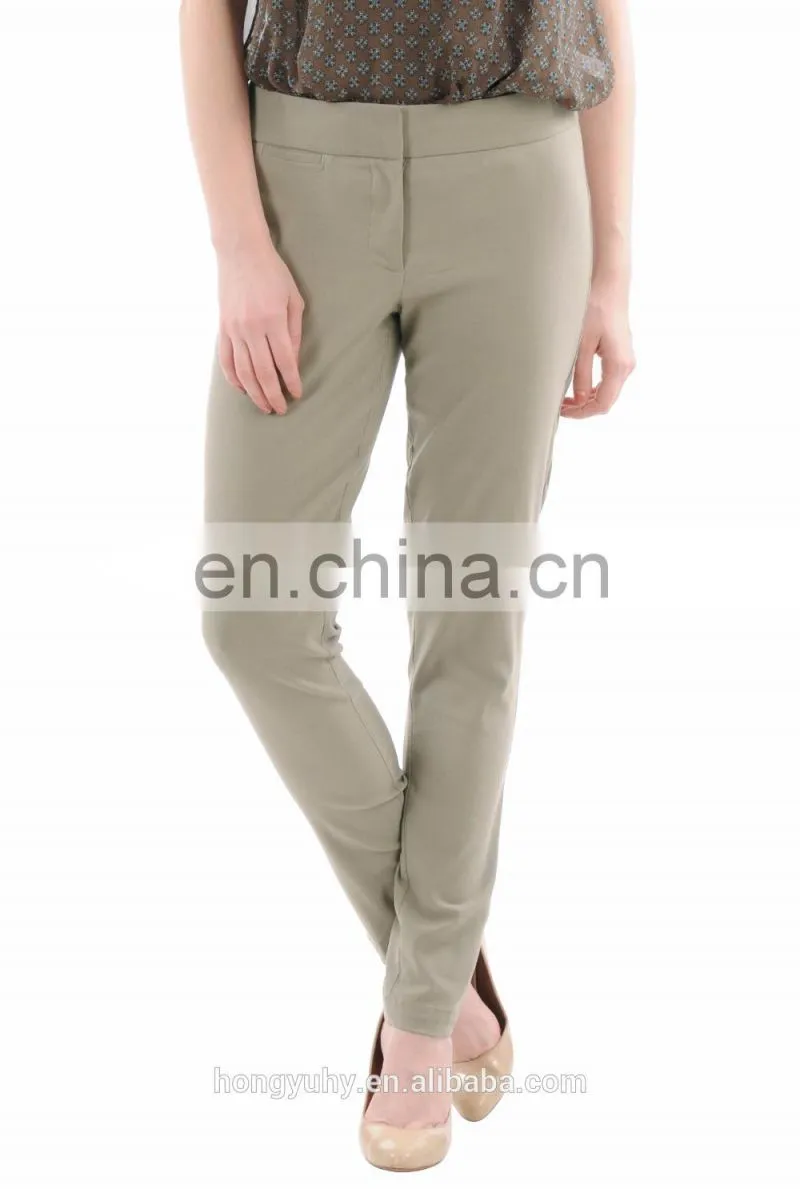 Female Trousers with Stretch Twill Ankle Pants