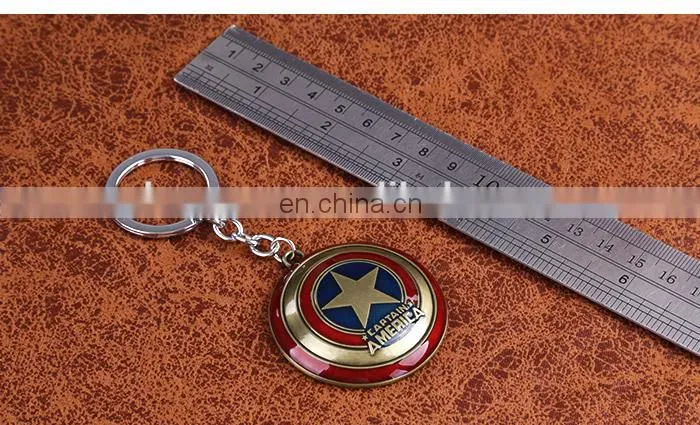 Fashion Anime Bronze The Avengers Key Chain Wholesale Fashion Cos New Hot Captain America Key Chain
