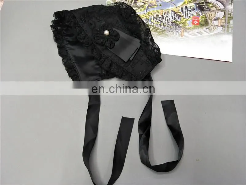 Little princess lace cap lace silk ribbon adjustable cap hat embroidery flower