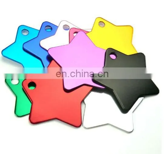 Star Shaped Blank Aluminum Pet Collar Tag