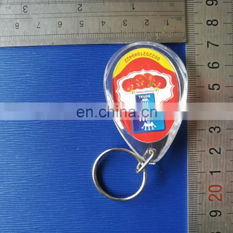 High Quality photo insert oval shape acrylic keychain