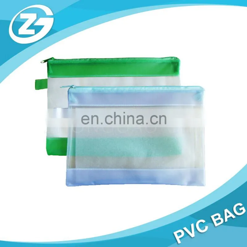 Custom Zipper Closure Die-cut Handle Cosmetic PVC Bag