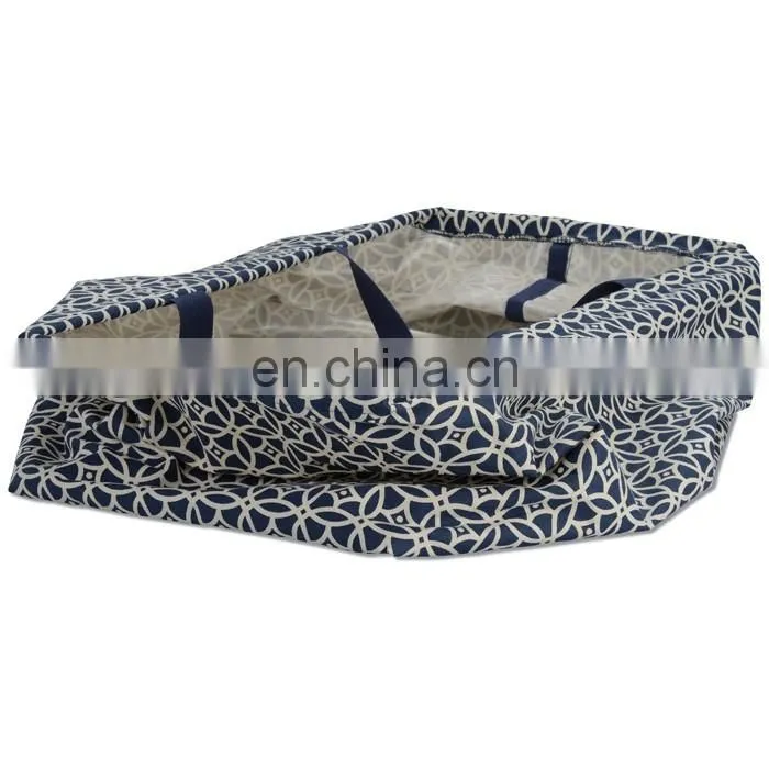 XD1019 Utility Tote Folding stripe canvas beach tote bag wholesale