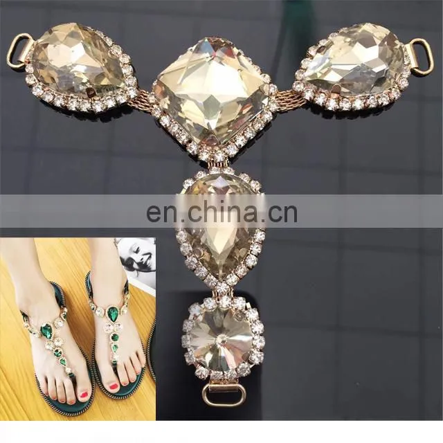 New Designs Chain Style Rhinestone Shoe Accessories footwear decoration