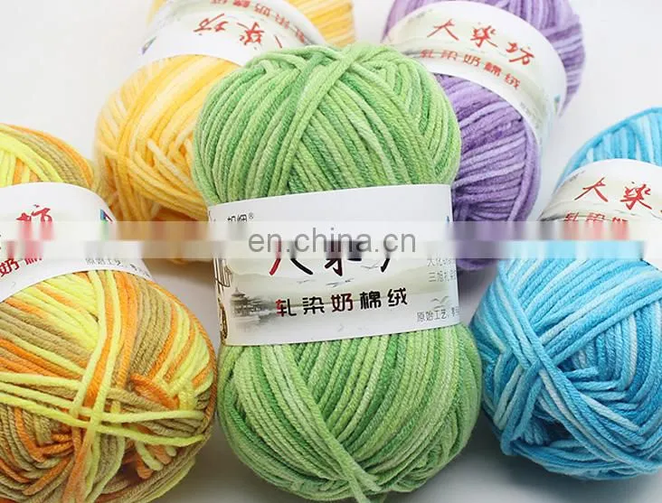 Popular blended cotton yarn knitting hand crochet yarn with low price