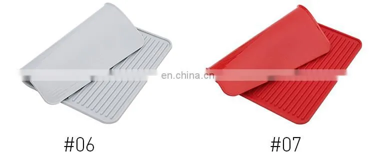 Yiwu factory new design heat resistant soft rubber pot holder dish drying mat cooking pad