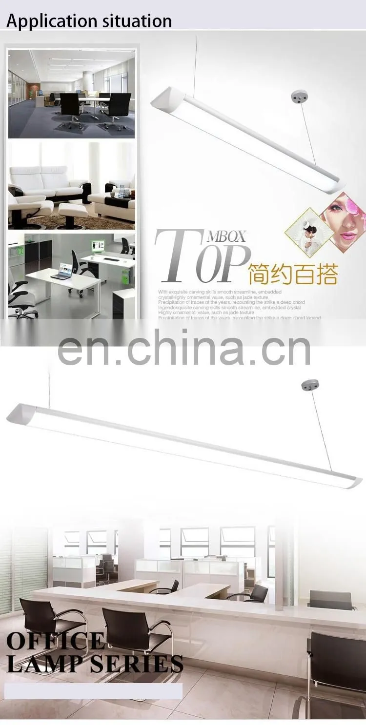 18W Industrial modern strip shaped ceiling light silver office hanging indoor lamp