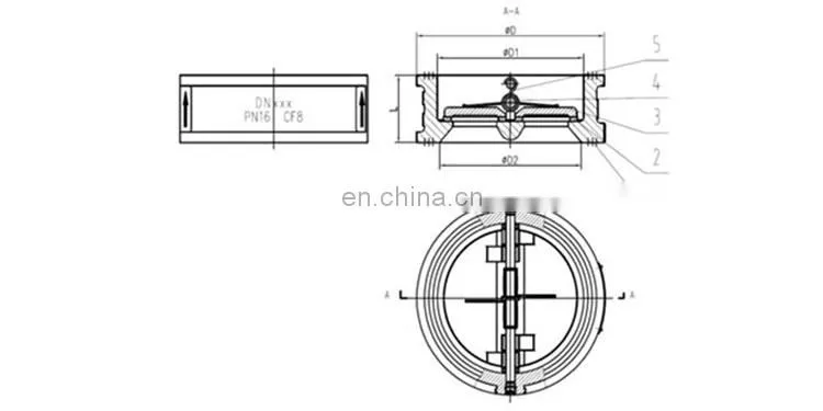 Bundor Class150 DN100 stainless steel dual plate check valve price list