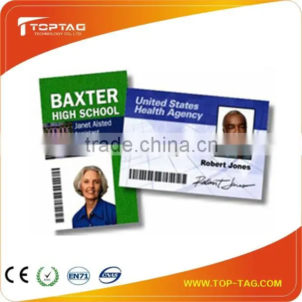 125 KHz school student id card, rfid smart id card printing