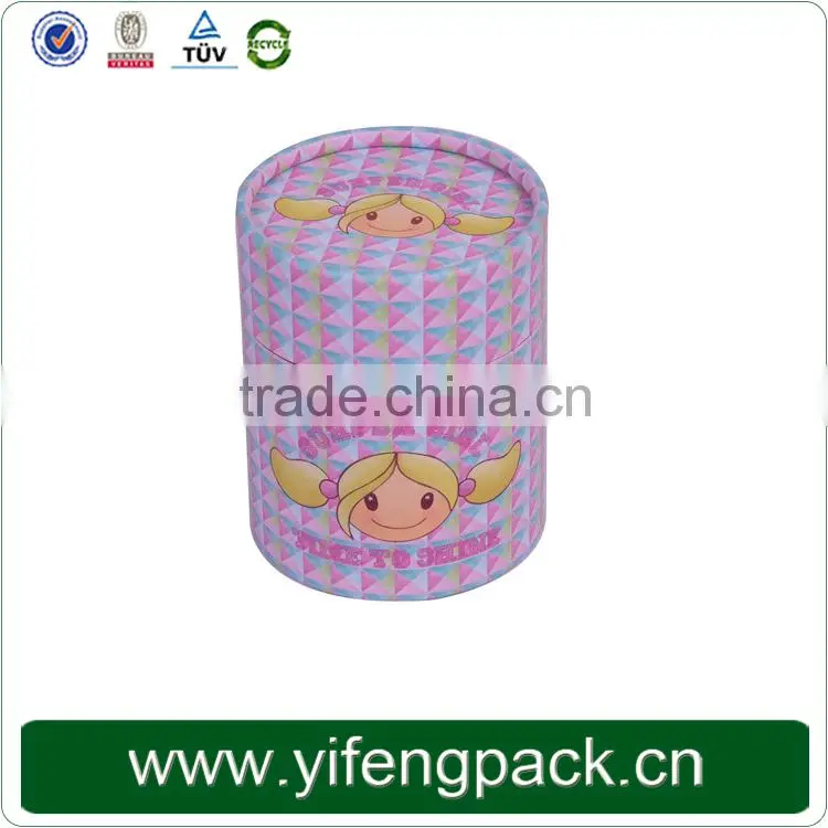 Custom printed cylinder packaging box pretty cardboard round tube gift box