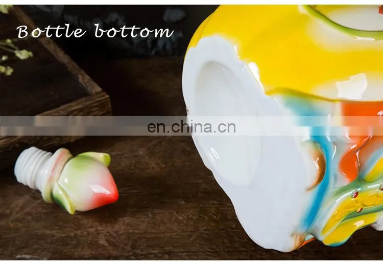 Weian 5000ml Fu Lu Shou ceramic wine bottle