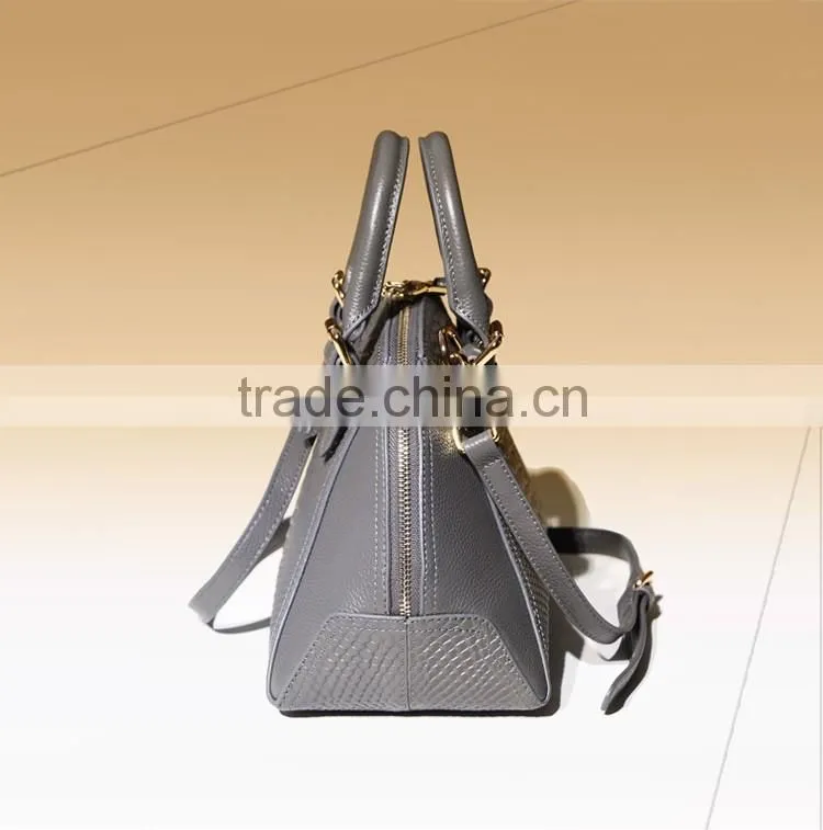 Hot selling wholesale custom ladies embossed python leather handbag tote bag for women