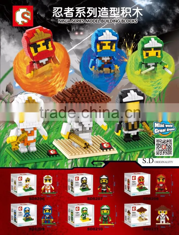 Mini Qute Sembo kawaii 6 styles Marvel avenger ninja Batman plastic building block model educational toy