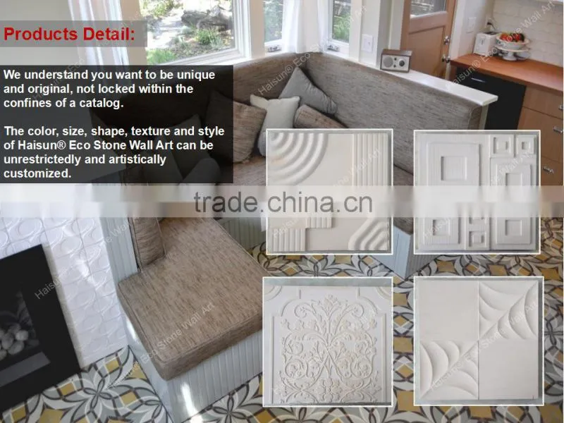 fire retardant 3D relief stone wall art outdoor building wall