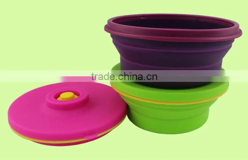 New Arrival Clear Silicone Collapsible Food Containers
