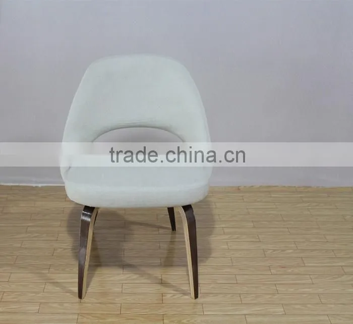 replica fiberglass wooden legs fabric/leather Saarinen executive chair by Eero Saarinen/Saarinen side chair