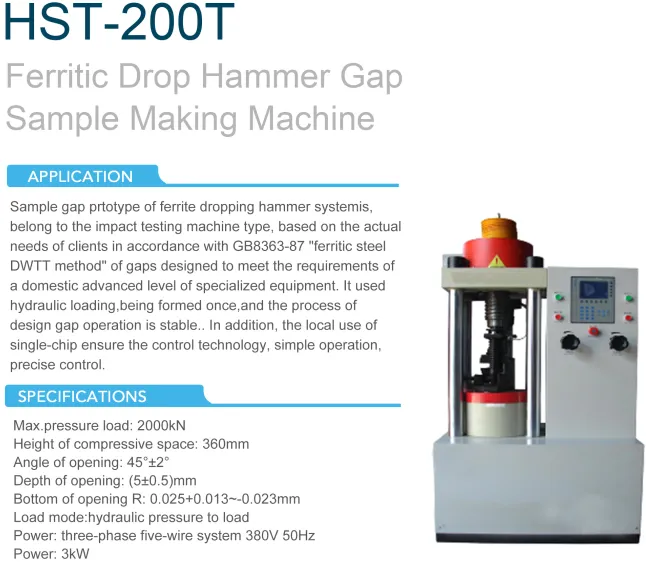 DWTT 100kj WCJ ISO 7765 ASTM D1709 Drop Weight Tear Tester Drop Hammer Impact Testing Machine