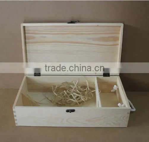 Custom wooden gift packaging wine box design for 2 bottles,christmas wine bottle gift box