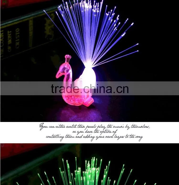 Custom Design Peacock Finger Ring,Led Finger Light, Fiber Optic Light Party Decoration