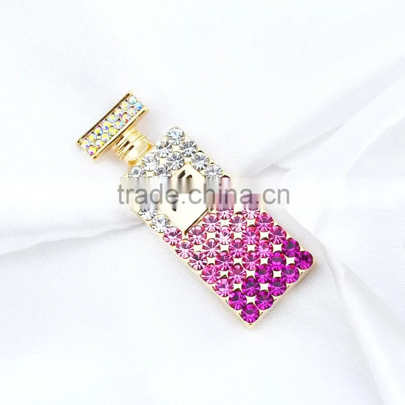 Delicate High Quality Perfume Bottle Brooch Diamond Brooch
